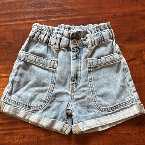 Zara kids girls paperbag waist Denim Shorts